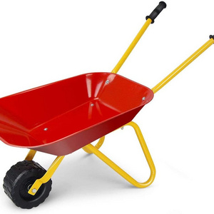 Outdoor Kids Toy Wheelbarrow w/Steel Tray and Rubber Hand Grips, Durable Metal Construction