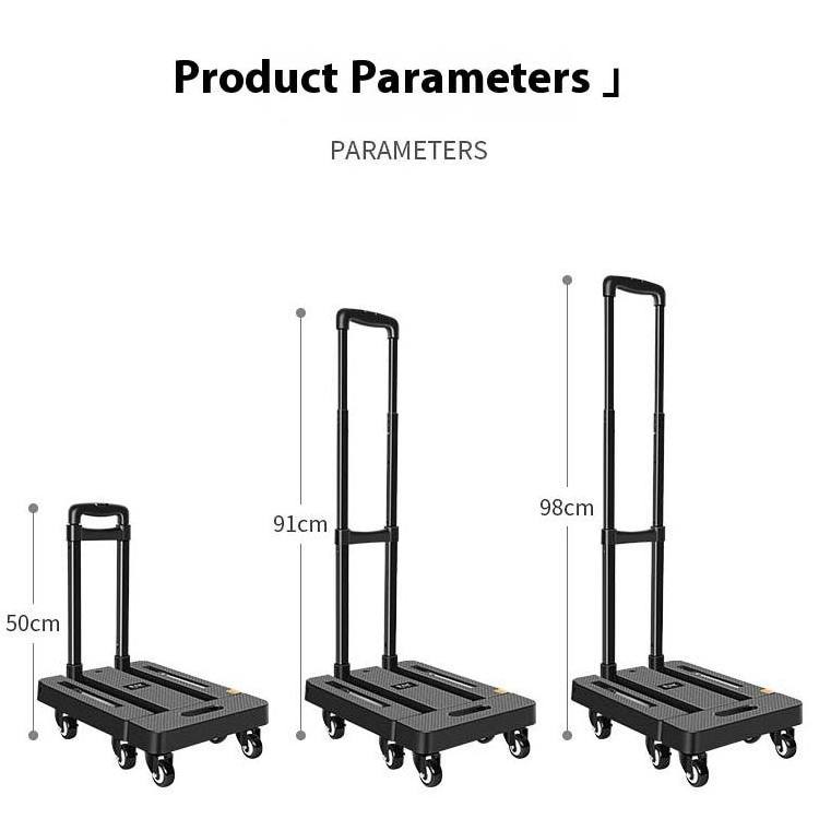 Tongshunfa Customization Hot Sale Foldable Platform Trolley Plastic Platform Hand Truck Handle Folding Dolly Push Cart