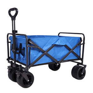 Tongshunfa Large Capacity Outdoor Sports Foldable Beach Wagon Utility Cart Heavy Duty Folding Camping Trolley