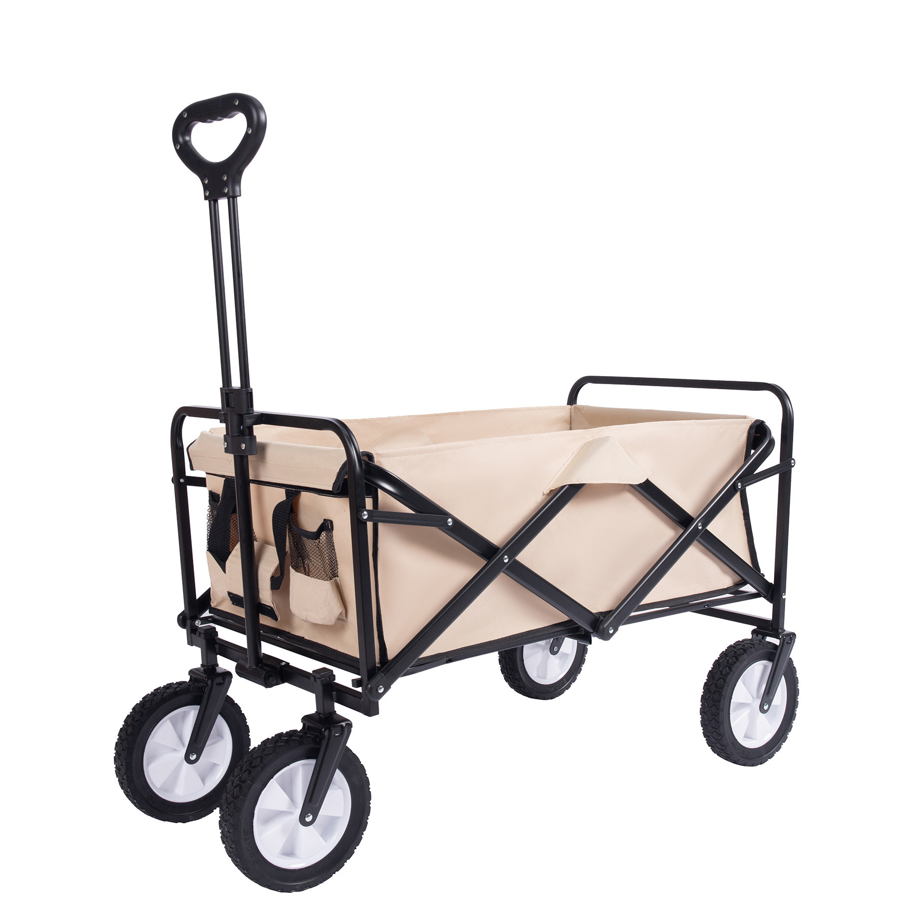 Tongshunfa Large Capacity Outdoor Sports Foldable Beach Wagon Utility Cart Heavy Duty Folding Camping Trolley