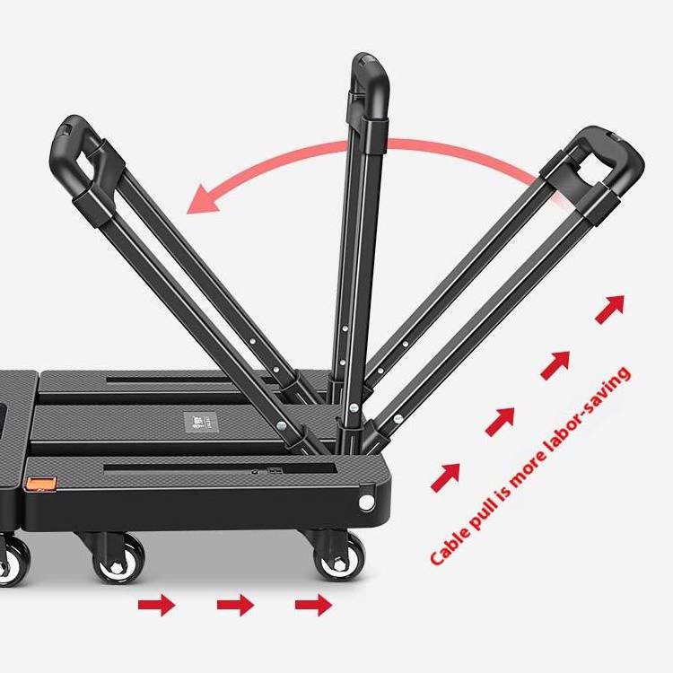 Tongshunfa Customization Hot Sale Foldable Platform Trolley Plastic Platform Hand Truck Handle Folding Dolly Push Cart