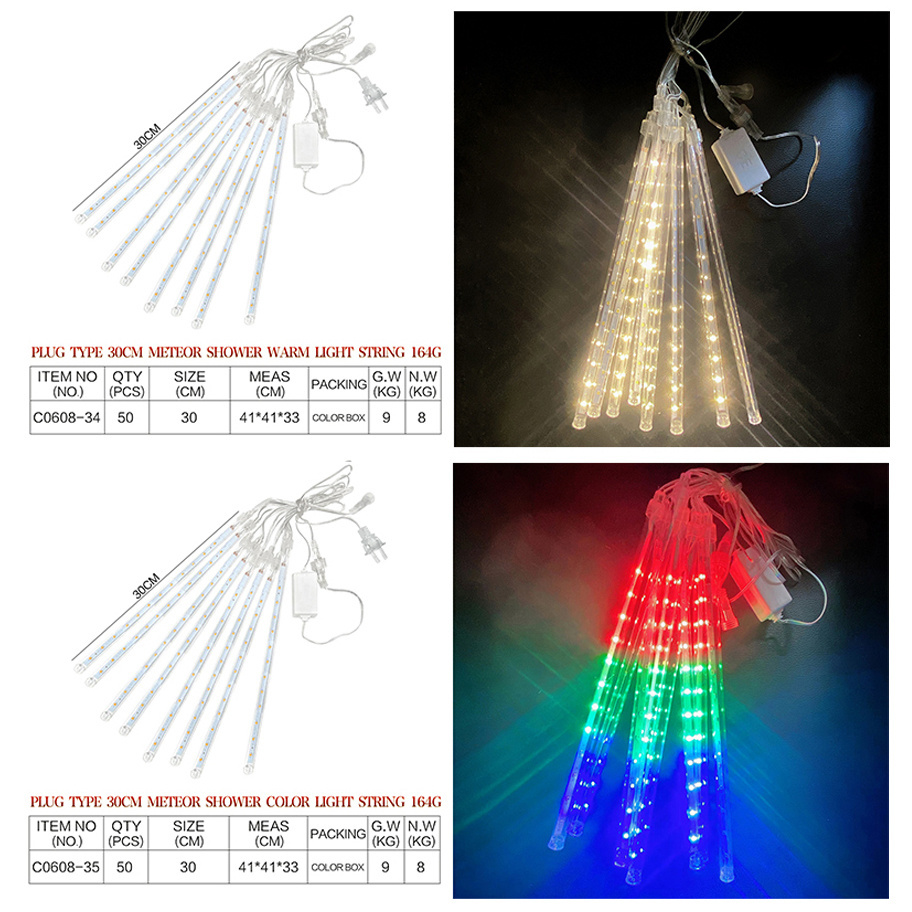 Wholesale High Quality LED Meteor Shower Falling Rain Drop Christmas Street Make-up Tree Dress Meteor Shower LED Lights