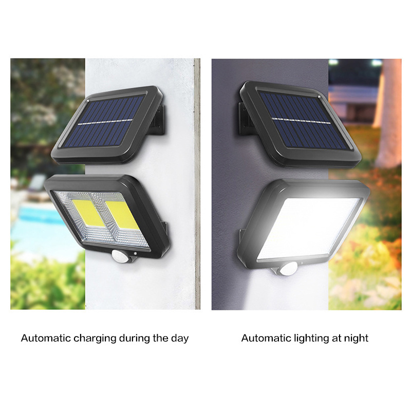 Hot SaleOutdoor Waterproof Garden Wall Light Solar Power Motion Sensor Floodlight Security Emergency Sensor Split LED wall Light