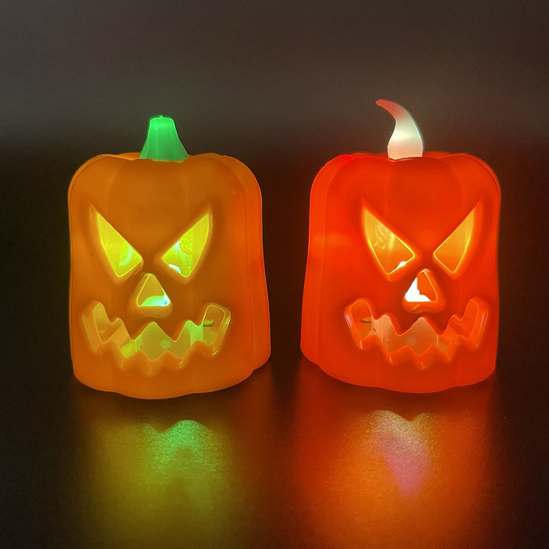 Safety Flameless without remote Birthday Party Pumpkin LED Halloween Candle Light up Electric Candles