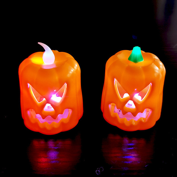 Safety Flameless without remote Birthday Party Pumpkin LED Halloween Candle Light up Electric Candles