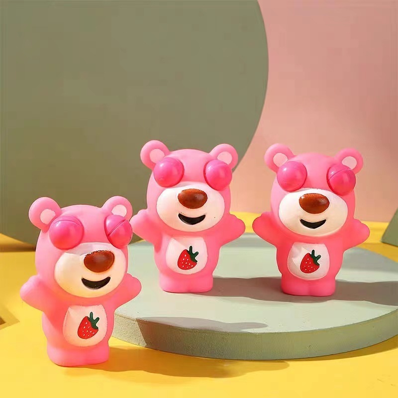 Dollar Item Toys Promotion Pop up Eye Fidget Toy Cute Funny Pink Kawaii Bear Squeeze Toy