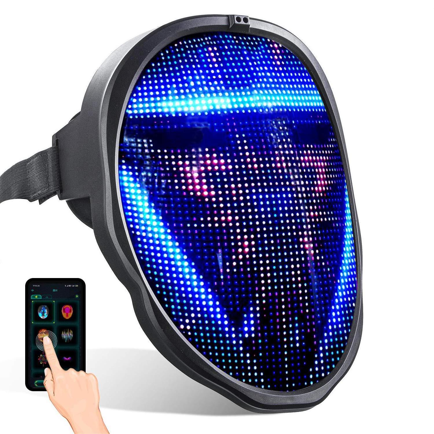 Wholesale High Quality APP remote control LED luminous face changing party mask Christmas Halloween mask