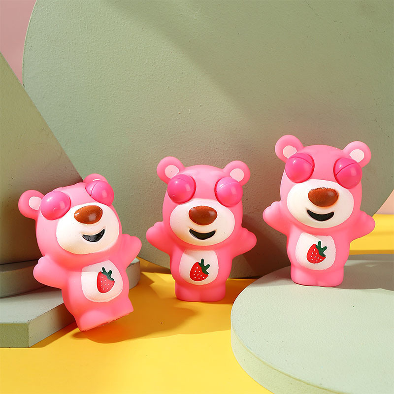 Dollar Item Toys Promotion Pop up Eye Fidget Toy Cute Funny Pink Kawaii Bear Squeeze Toy