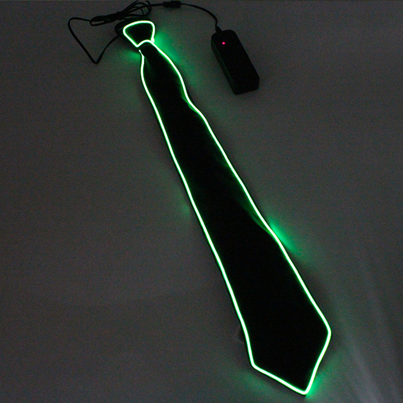 Factory wholesale EL Glow Tie Christmas party celebration Glow props EL Wire Glow tie LED cold light tie