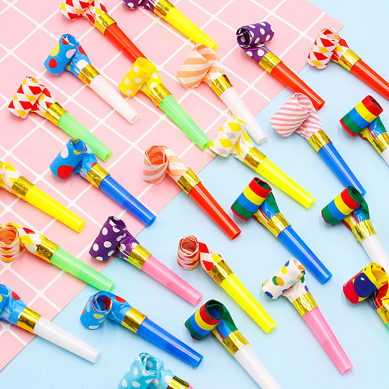 Candy color blowing dragon Whistle children's birthday party plastic toys wholesale colorful blowing dragon small trumpet props