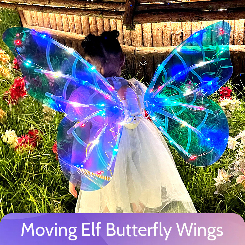 2023 Electric Butterfly Wings Fairy Wings Butterfly Girls Women's LED Light Dress Up Wings Toys Party Decorations