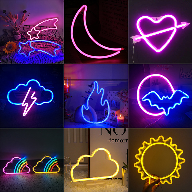 Battery Powered Operated Hanging Love Decorative Marquee Neon Sign Valentine Wedding Decorations Lights Gifts