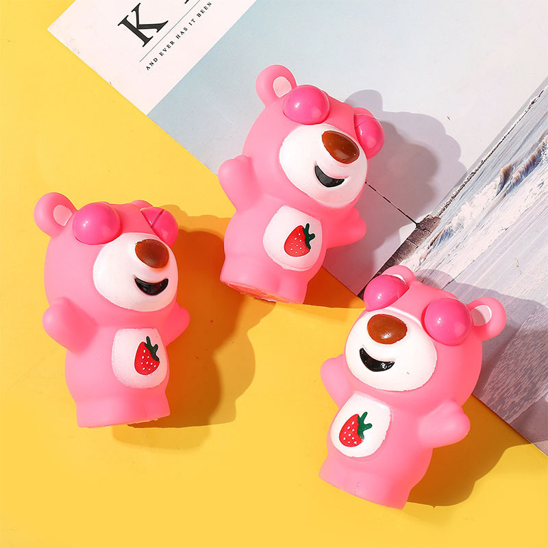 Dollar Item Toys Promotion Pop up Eye Fidget Toy Cute Funny Pink Kawaii Bear Squeeze Toy