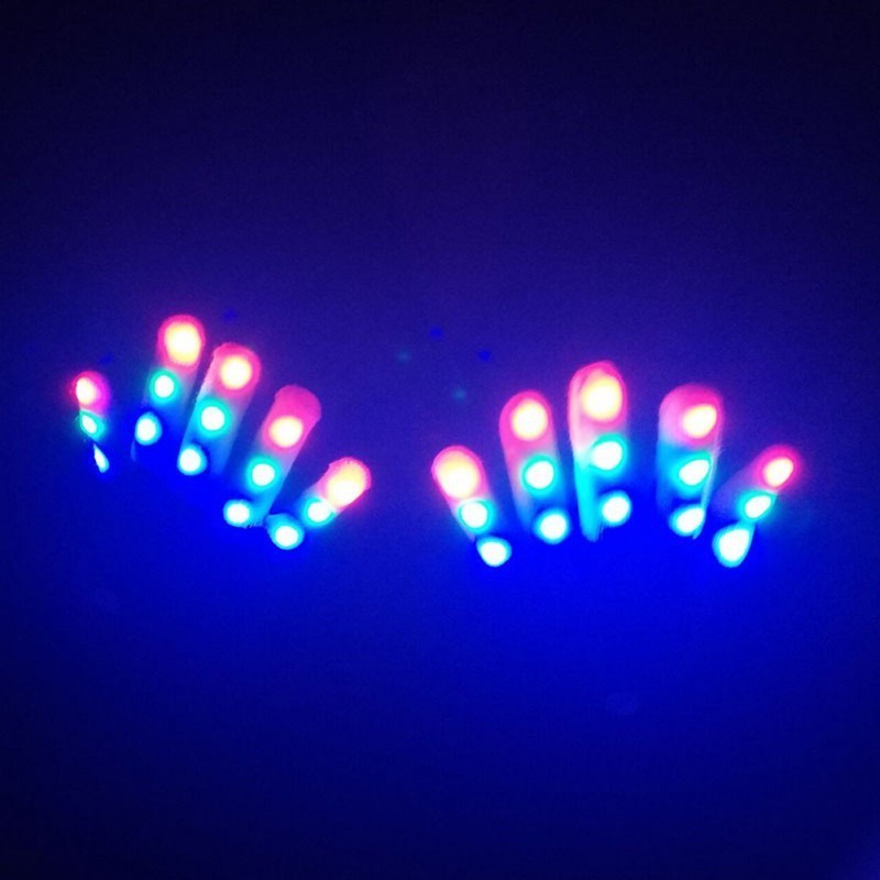 Wholesale Custom finger light up mitten party laser rgb flashing light led gloves