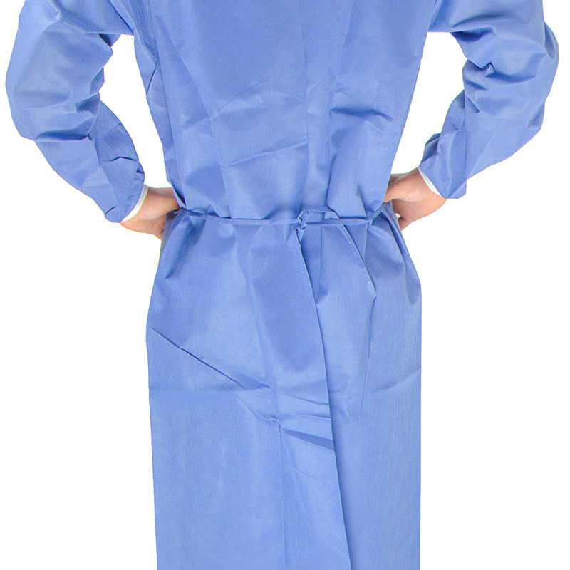 Personal protection equipment disposable nonwoven non medical lab coat isolation gown blue