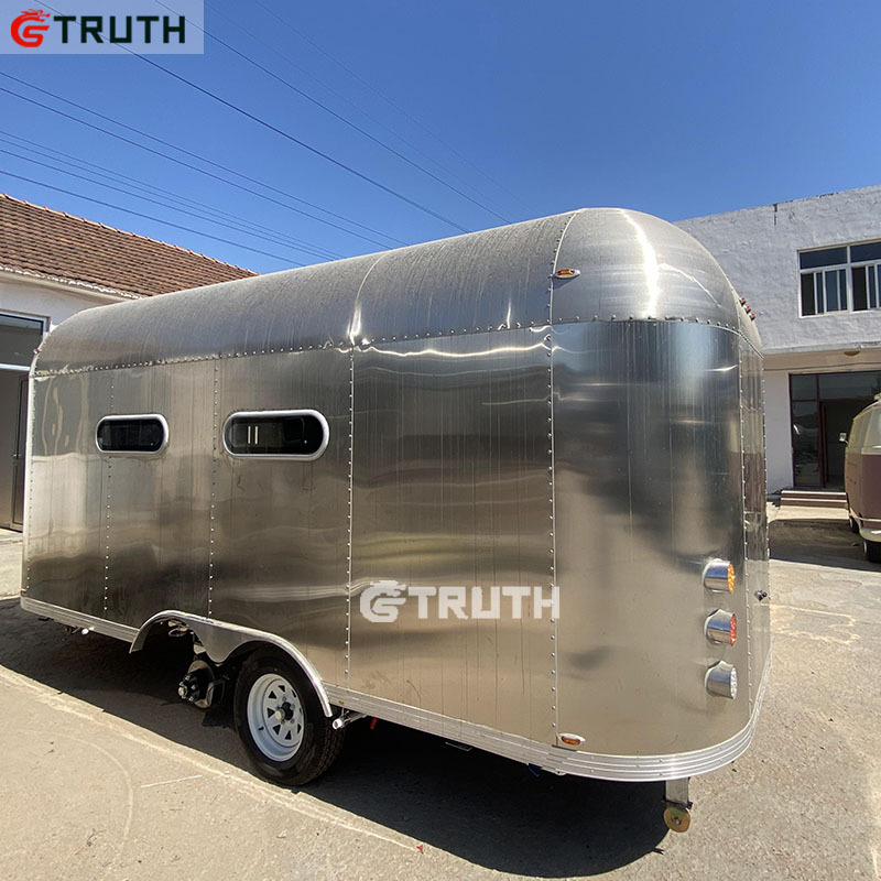 TRUTH Airstream Stainless Steel dog Home Washing Camping Cart mobile pet grooming trailer