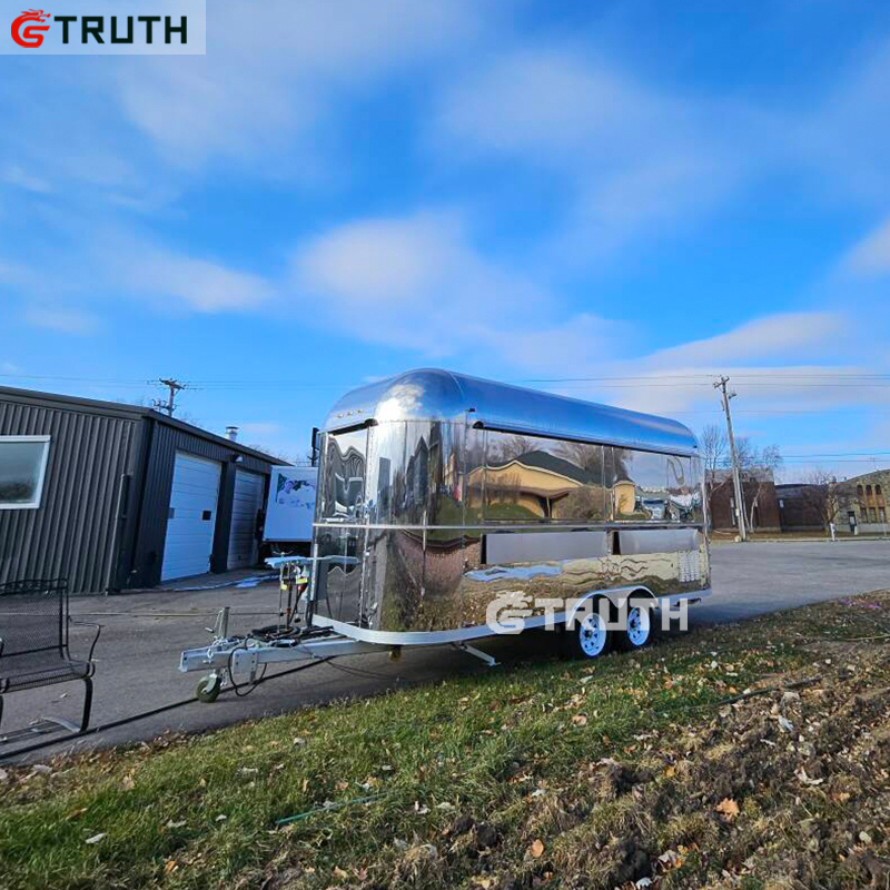 TRUTH Australia Standard mobile food truck mirror stainless steel  airstream custom popcorn food trailer for sale