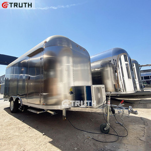 TRUTH Airstream Stainless Steel dog Home Washing Camping Cart mobile pet grooming trailer