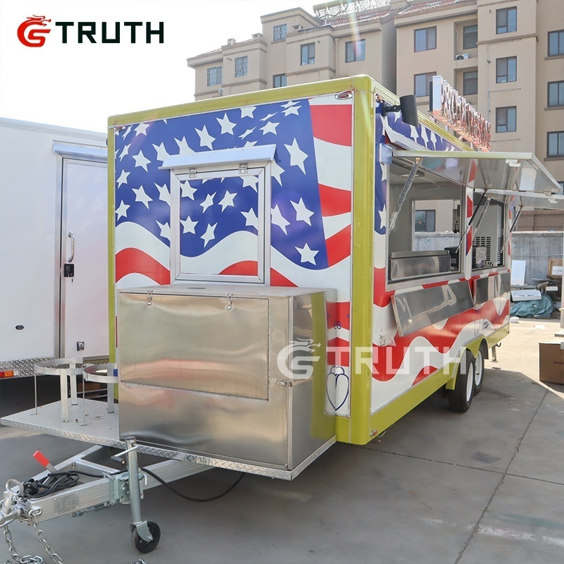 Legal Registration Cars Food Cart Mobile Fully Equipped Fast Food Trailer Electric Brake Travel Food Cart Mobile