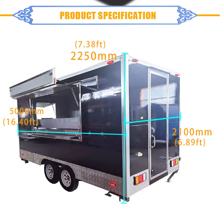 Mobile Bbq Coffee Hot Chocolate Vending Machine Food trailer Cart Shawarma fully equipped food trucks