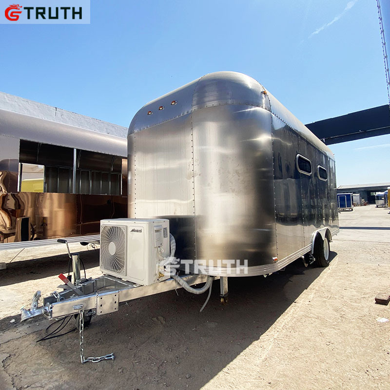 TRUTH Airstream Stainless Steel dog Home Washing Camping Cart mobile pet grooming trailer