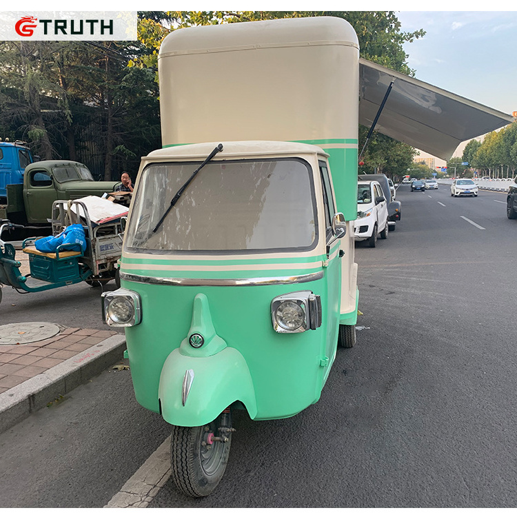 electric tricycle trolley food cart bicycle ape motorcycle coffee ice cream churros catering trailer fast food truck for sale