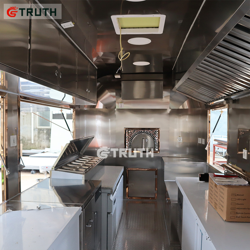 TRUTH full kitchen equipments cart ice cream airstream street bbq food trailer truck for sale in usa