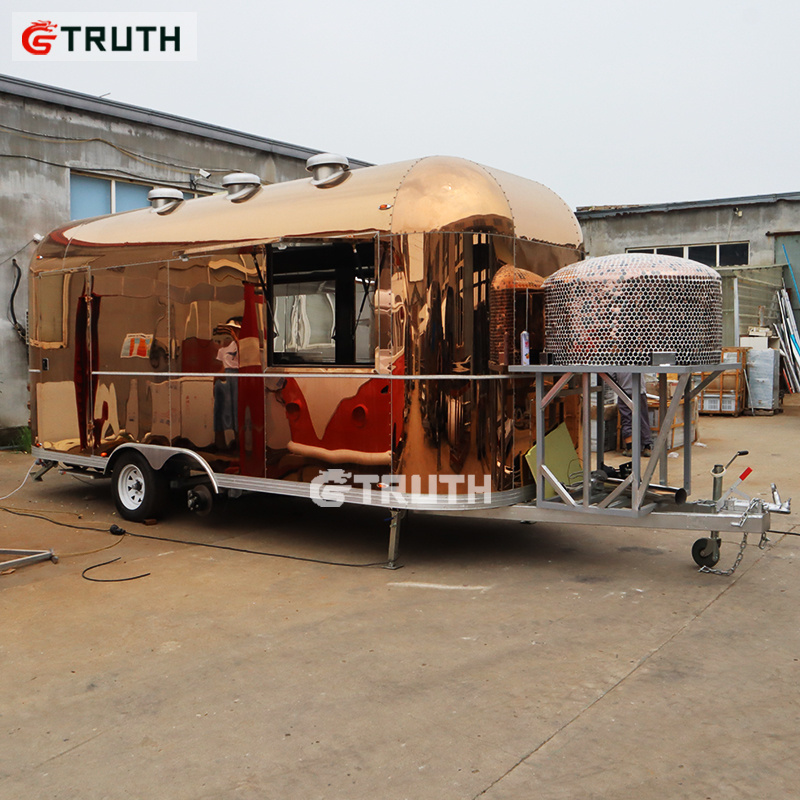 TRUTH full kitchen equipments cart ice cream airstream street bbq food trailer truck for sale in usa