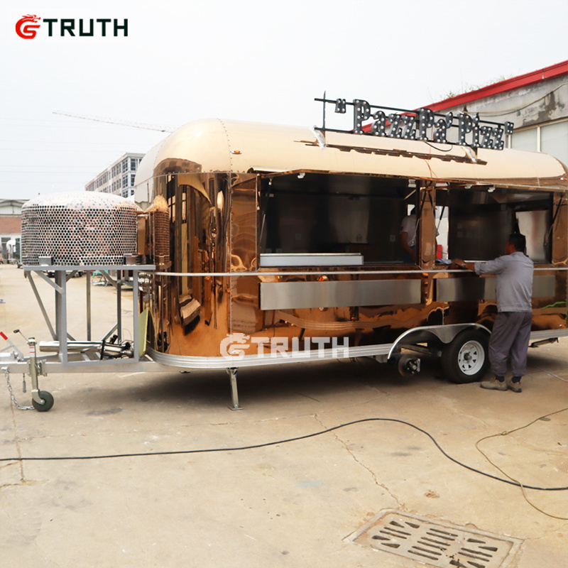 TRUTH full kitchen equipments cart ice cream airstream street bbq food trailer truck for sale in usa