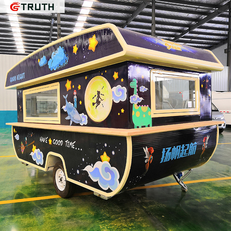 Multi-functional mobile food truck ice cream  barbecue booth food cart