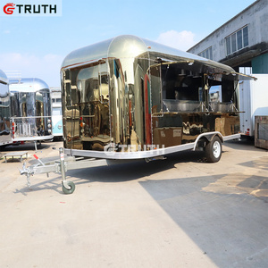 Mobile Kitchen Pizza BBQ Fast Food Trailer Fully Equipped Mobile Remorque Ice Cream Airstream Food Truck for Sale in USA