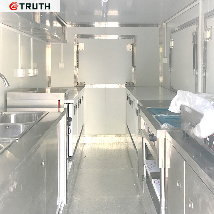 TRUTH CE certificate Mobile Fast Food Van Coffee Carts Food Trailer  For Sale china ice cream pizza truck catering