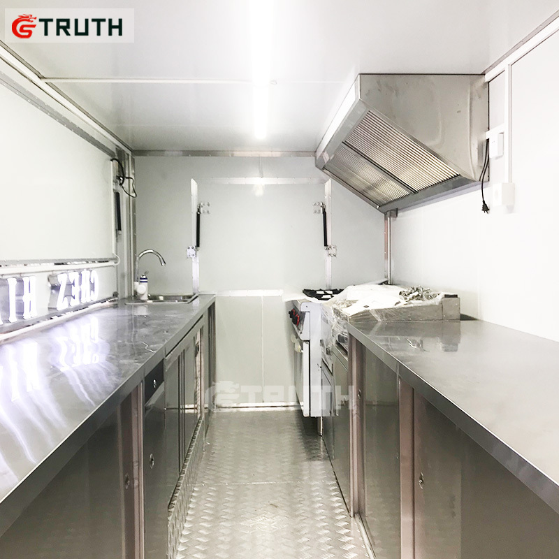 Truth china pizza mobile usa food trailers burger fast food van ice cream food truck with full kitchen equipped