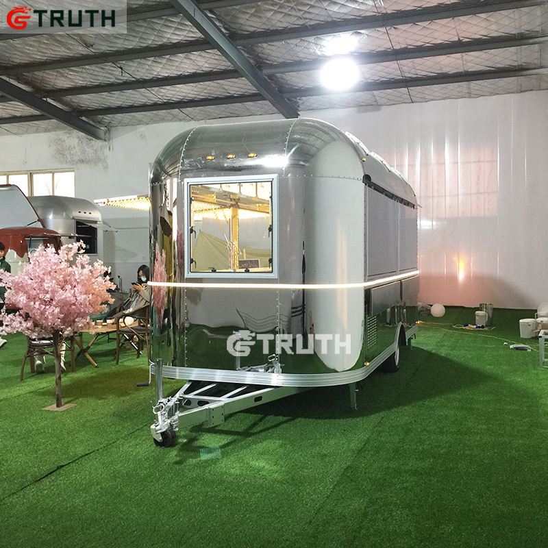 standard airstream food trailer closed catering trailer selling coffee mobile caravan with fridge