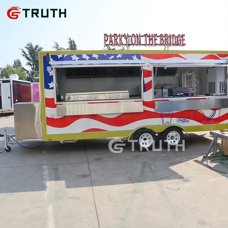 Legal Registration Cars Food Cart Mobile Fully Equipped Fast Food Trailer Electric Brake Travel Food Cart Mobile