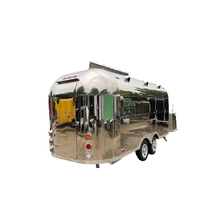 Tune Airstream Trailer Stainless Steel Hot Dog Pizza Small Coffee Ice Cream Vending Cart Restaurant Mobile Fast Airstream Food T