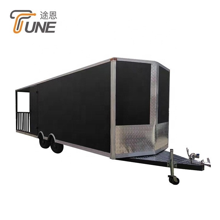 TUNE High Quality Big Caravan Fast Food Cart Freezer Food Trailer China Manufacture with Wheels