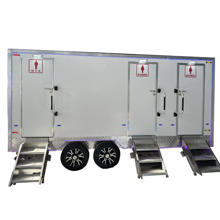 Portable Prefab Rent Outdoor Restroom Trailer Mobile Toilet camping bathroom mobile Toilet Trailer for sale