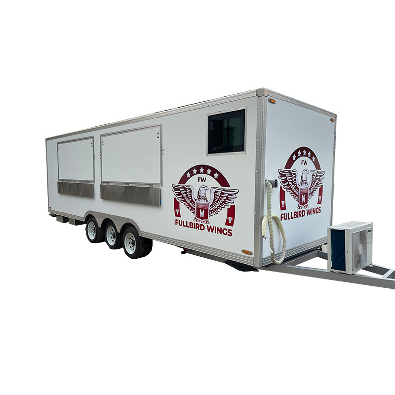 Mobile kitchen food van truck on street popcorn concession trailer cart for sale