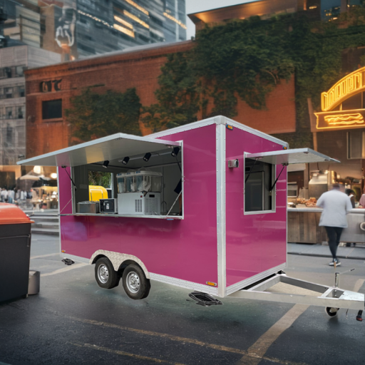 Custom Outdoor Street Fast Food Stall Kiosk Concession Square Food Trailer Mobile Ice Cream Remorque Food Truck