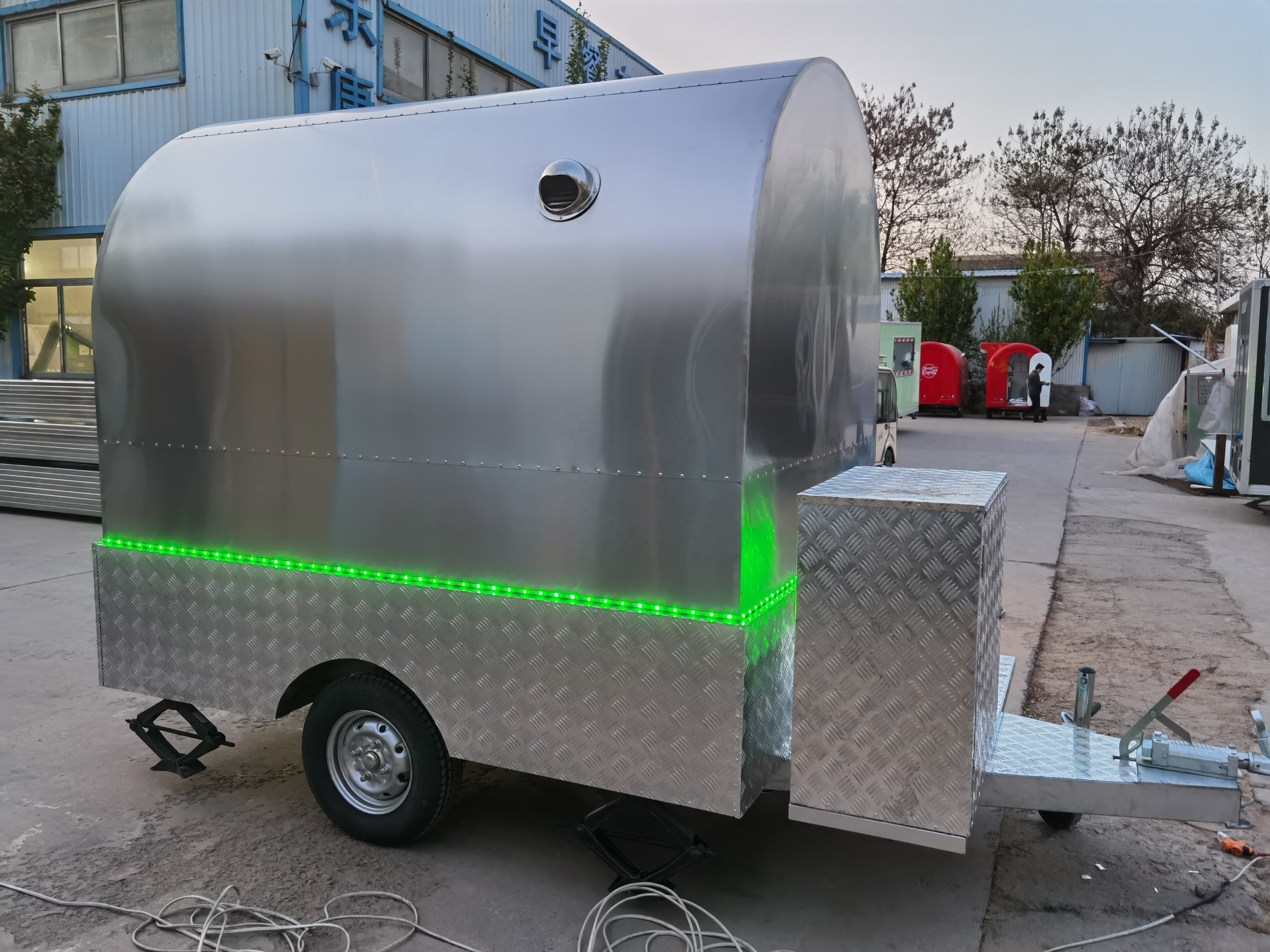 Customized Available Coffee Cart Airstream Food Trailer Modern Mobile Food Cart Street stainless steel food truck For Sale