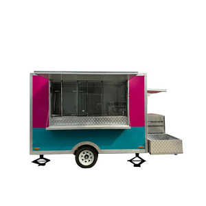 Mobile kitchen outdoor food trailer square snack fast food trailer food truck with full kitchen camper van