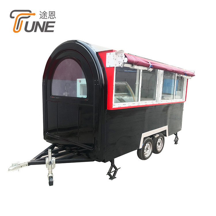 TUNE New Arrival Durable Round Food Trailer Mini Food Truck Solar Food Truck for Sale