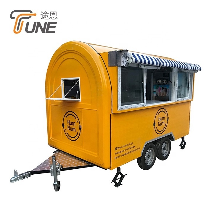 TUNE Best Quality Hot Dog Cart Round Sandwich Trailer Food Trucks for Sale in China