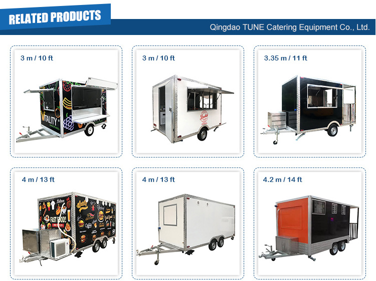 TUNE Hamburgers Carts Food Cart BBQ Fast Food Truck Shipping Container Food Trailer