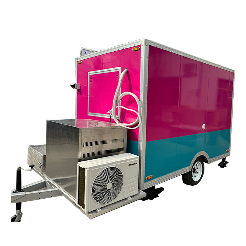 Mobile kitchen outdoor food trailer square snack fast food trailer food truck with full kitchen camper van