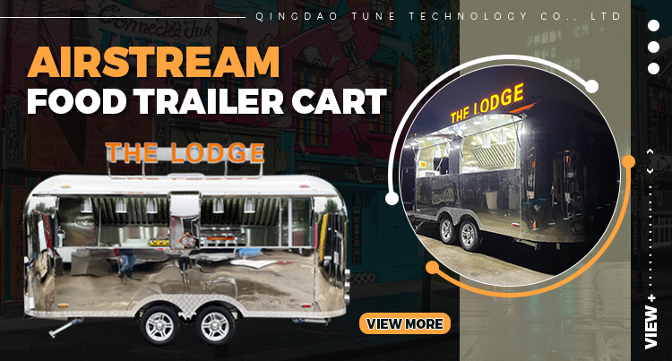 Tune Airstream Trailer Stainless Steel Hot Dog Pizza Small Coffee Ice Cream Vending Cart Restaurant Mobile Fast Airstream Food T