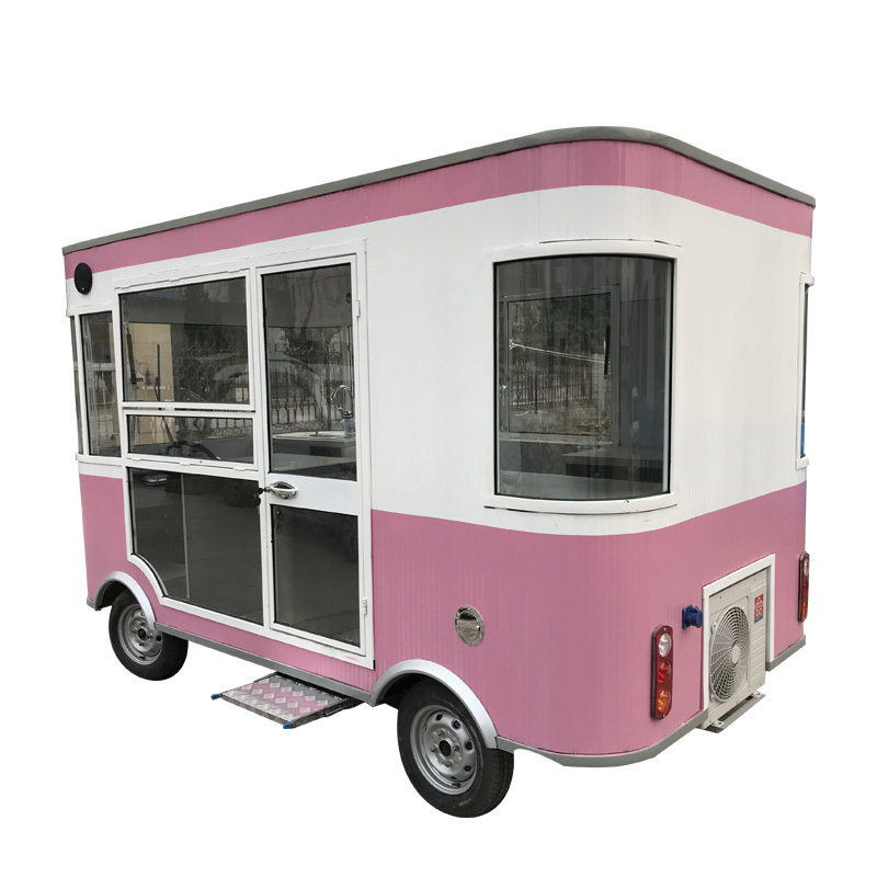 mobile food cart with frozen yogurt machine trailer