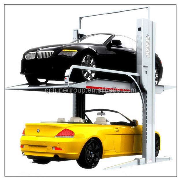 NEW DESIGN-4 post car parking lift with one side cylinder home garage car stacker portable car garage