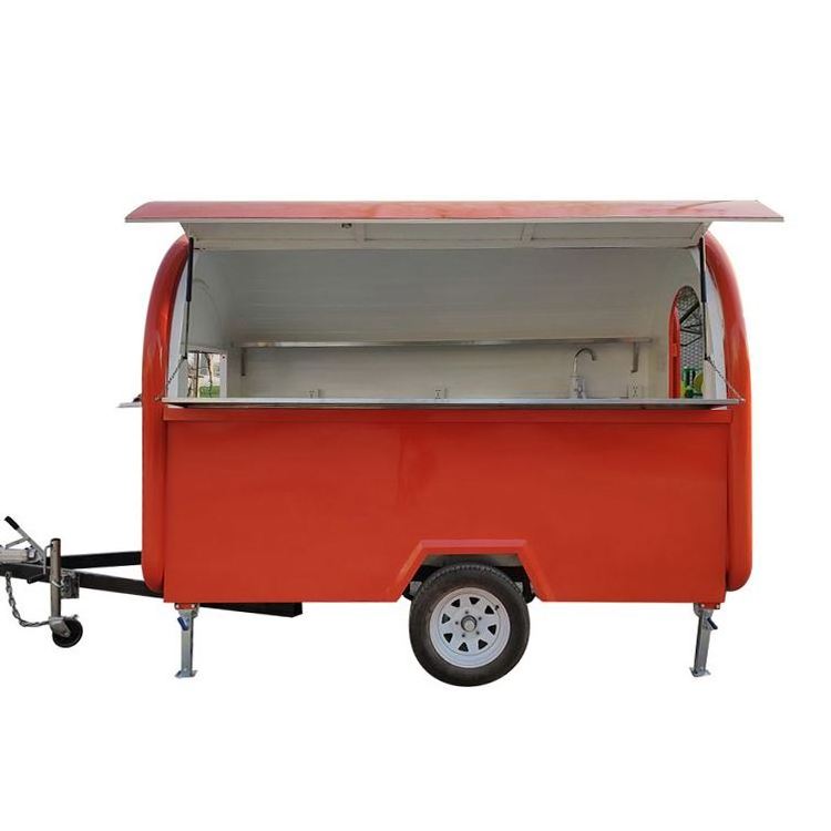 TUNE Kebab Ice Cream Mobile Coffee Cart Catering Trailer With Two Wheels